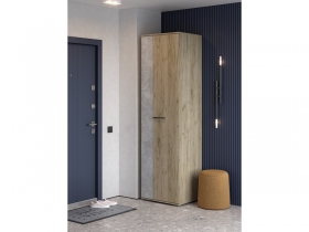 Шкаф 2-х дверный Бостон ШК-600 дуб крафт серый-бетонный камень New