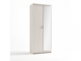 Шкаф 2-х створчатый с зеркалом Дуэт Люкс бодега белая