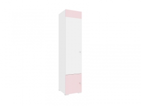 Шкаф комбинированный c 2 дверками Алиса ПМ-332.21 исп.1 белый-МДФ розовый