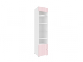 Шкаф комбинированный с 1 дверью Алиса ПМ-332.21 исп.3 белый-МДФ розовый