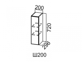 Шкаф навесной 200 Ш200-720 Вектор СВ 200х720х296