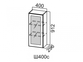 Шкаф навесной 400 со стеклом Ш400с Вектор СВ 400х912х296