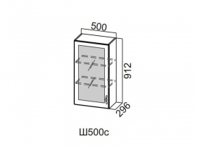 Шкаф навесной со стеклом 500 Ш500с-912 912х500х296мм Прованс