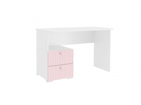 Стол письменный с ящиками Алиса ПМ-332.08 белый-МДФ розовый