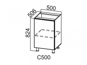 Стол-рабочий 500 С500 Вектор 500х824х506