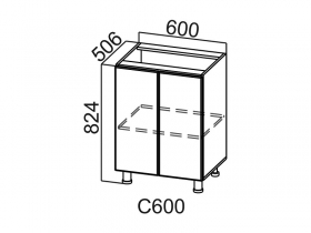 Стол-рабочий 600 С600 Вектор 600х824х506